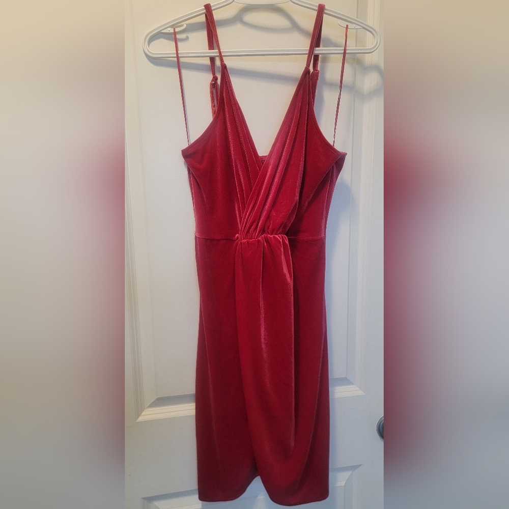 90s Velvet Bodycon Dress L